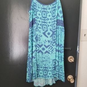 2 tone blue hi low dress